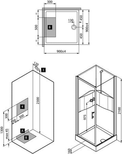 intro Lilou Basis cabine douche en polystyrène 4mm brillant porte pivotante