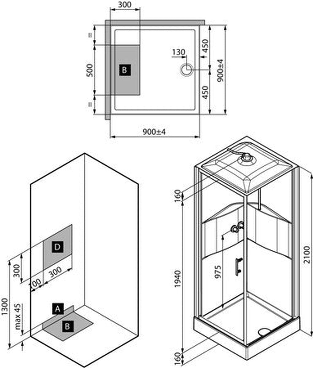 intro Lilou Plus cabine de douche polystyrène 4mm brillant accès d'angle