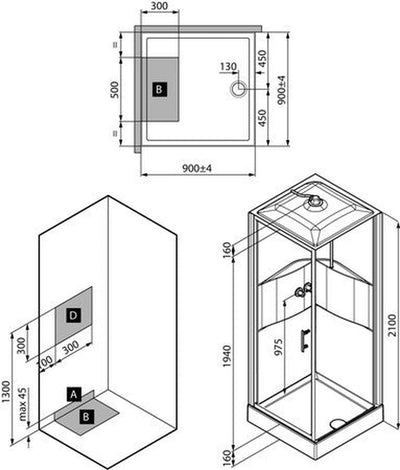 intro Lilou Plus cabine de douche polystyrène 4mm brillant accès d'angle