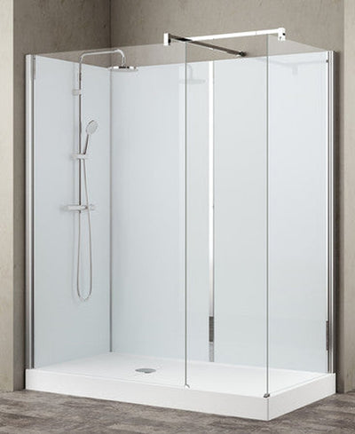 Van Marcke Collection Vidrio Walk-Inn 160x80cm white shower tray D90 drain