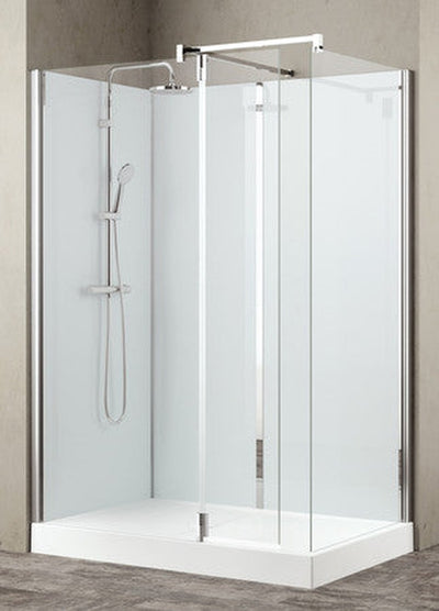 Van Marcke Collection Vidrio Walk-Inn 140x90cm 1 partie pivo 37cm receveur blanc