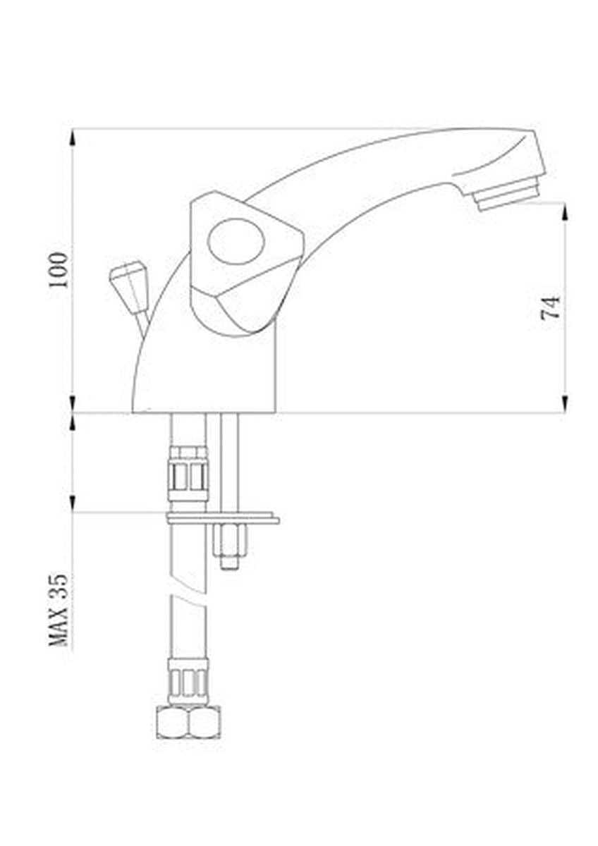 Isifix Easy II basin mixer tap with pop-up waste