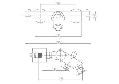 Mitigeur thermostatique bain Isifix Move 15 cm