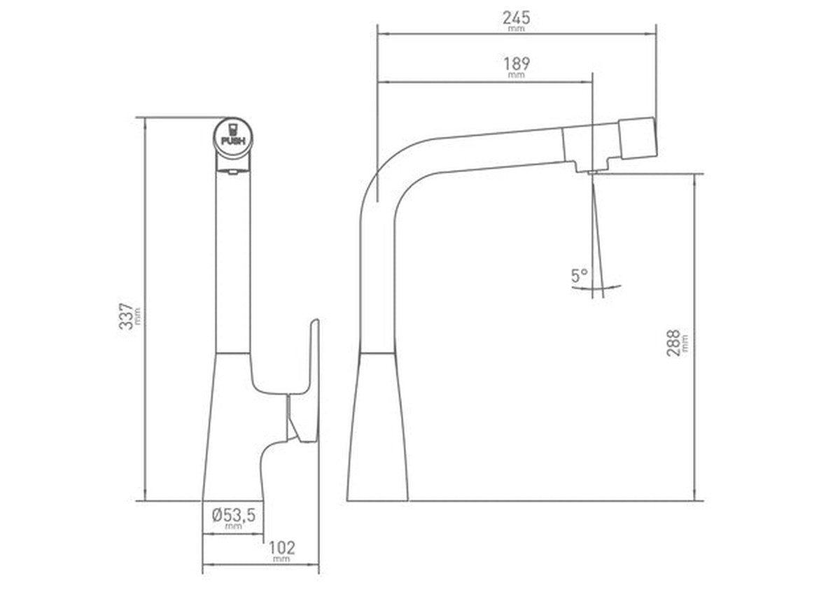 GO by Van Marcke Spirit mitigeur évier monocommande eau filtré bec mobile chromé