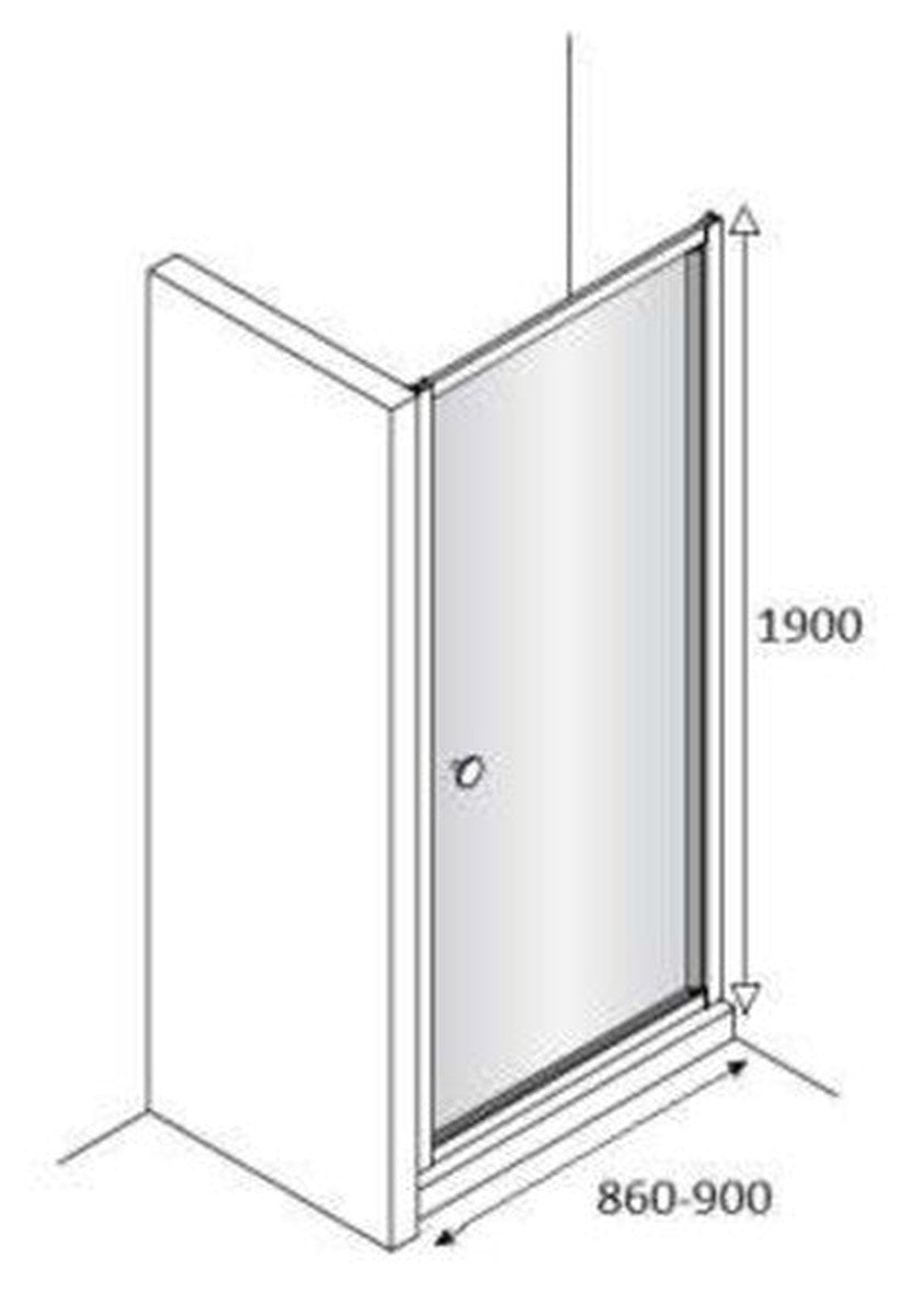 intro Star Alu Easy porte pivotante 800x1900 mm profilés alu