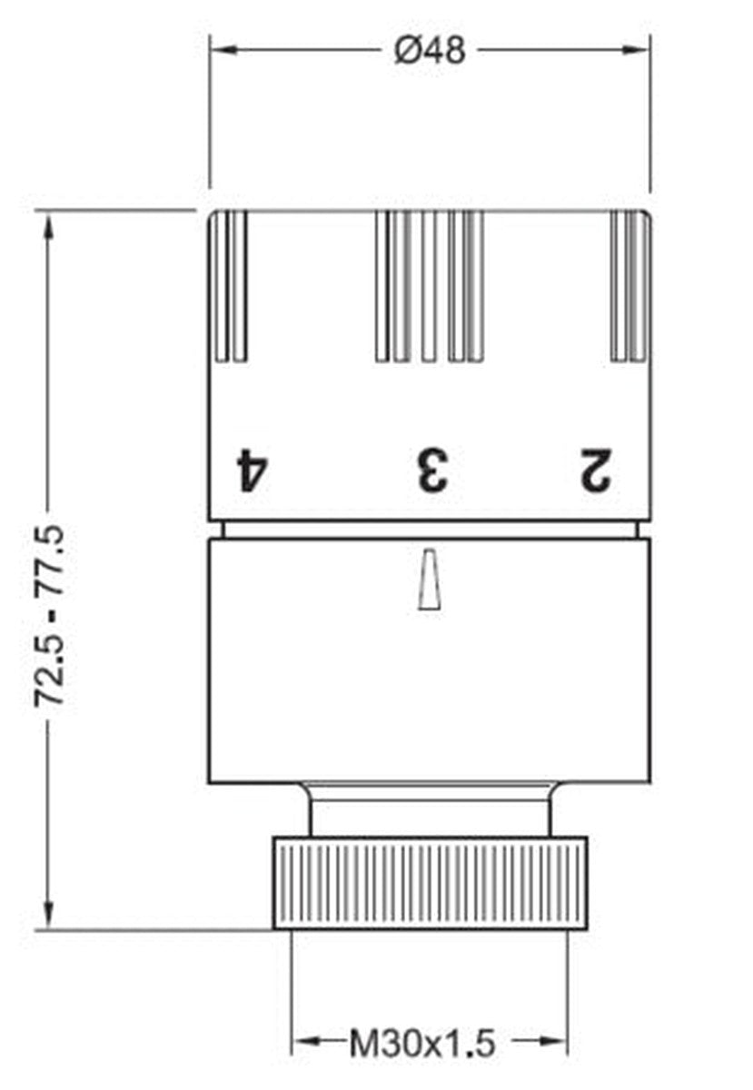 M30 x 1.5 thermostatic head for radiator - Van Marcke Intro