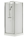 Van Marcke Vidrio cabine de douche 900x900mm 1 porte pivotante et paroi fixe