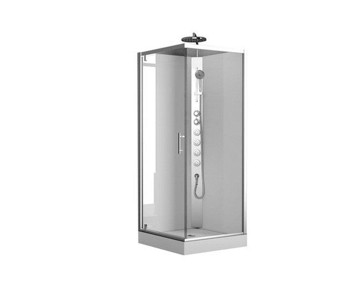 Van Marcke Vidrio cabine hydro complète 900x900mm avec porte pivotante et paroi