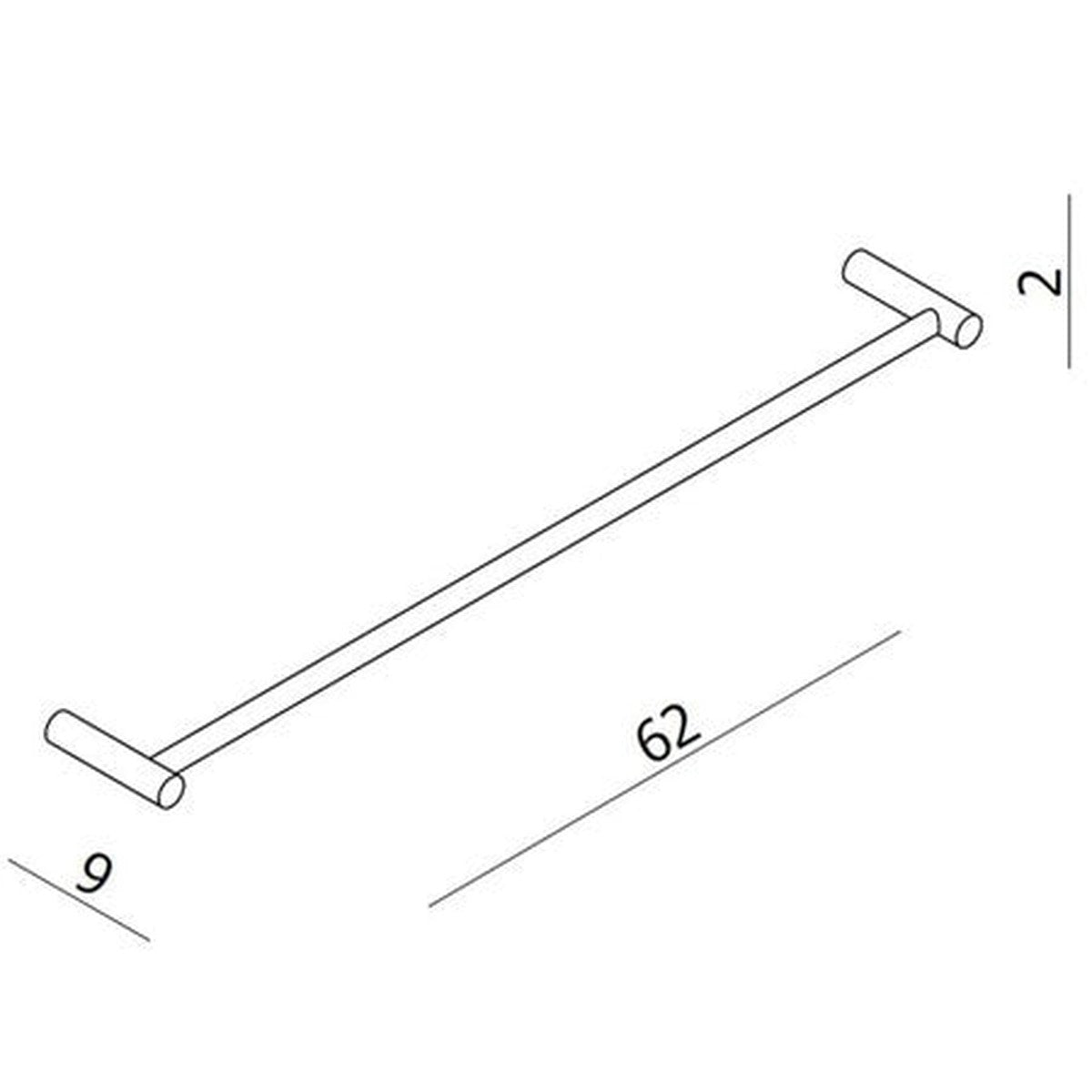 Van Marcke Tilde single towel rail 60cm brass wall-mounted
