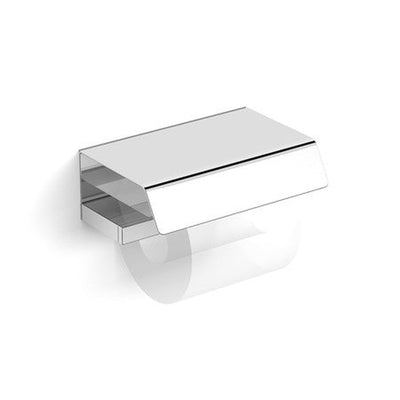 Van Marcke Vigor Wall-Mounted Toilet Paper Holder with Lid, Chrome Brass/Stainless Steel