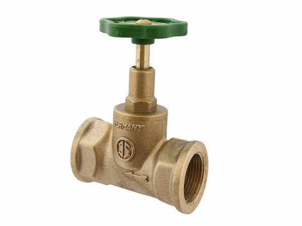 robinet d'arrêt droit FF laiton sans trou de purge 1/2"