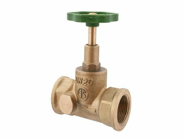 robinet d'arrêt droit FF laiton avec trou de purge 1/2"