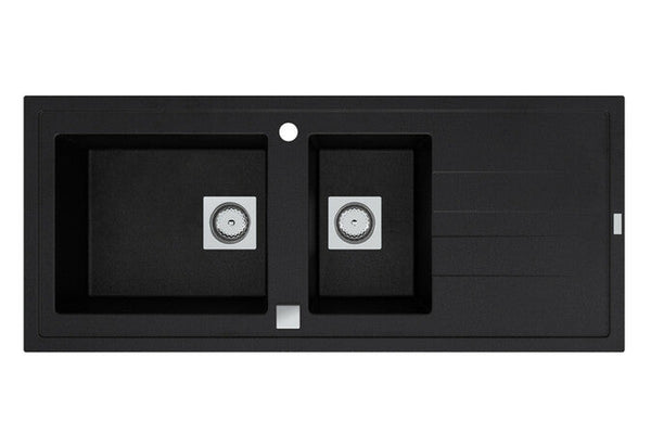 Molto évier à encastrer 2 bassins 117 x 50 cm noir