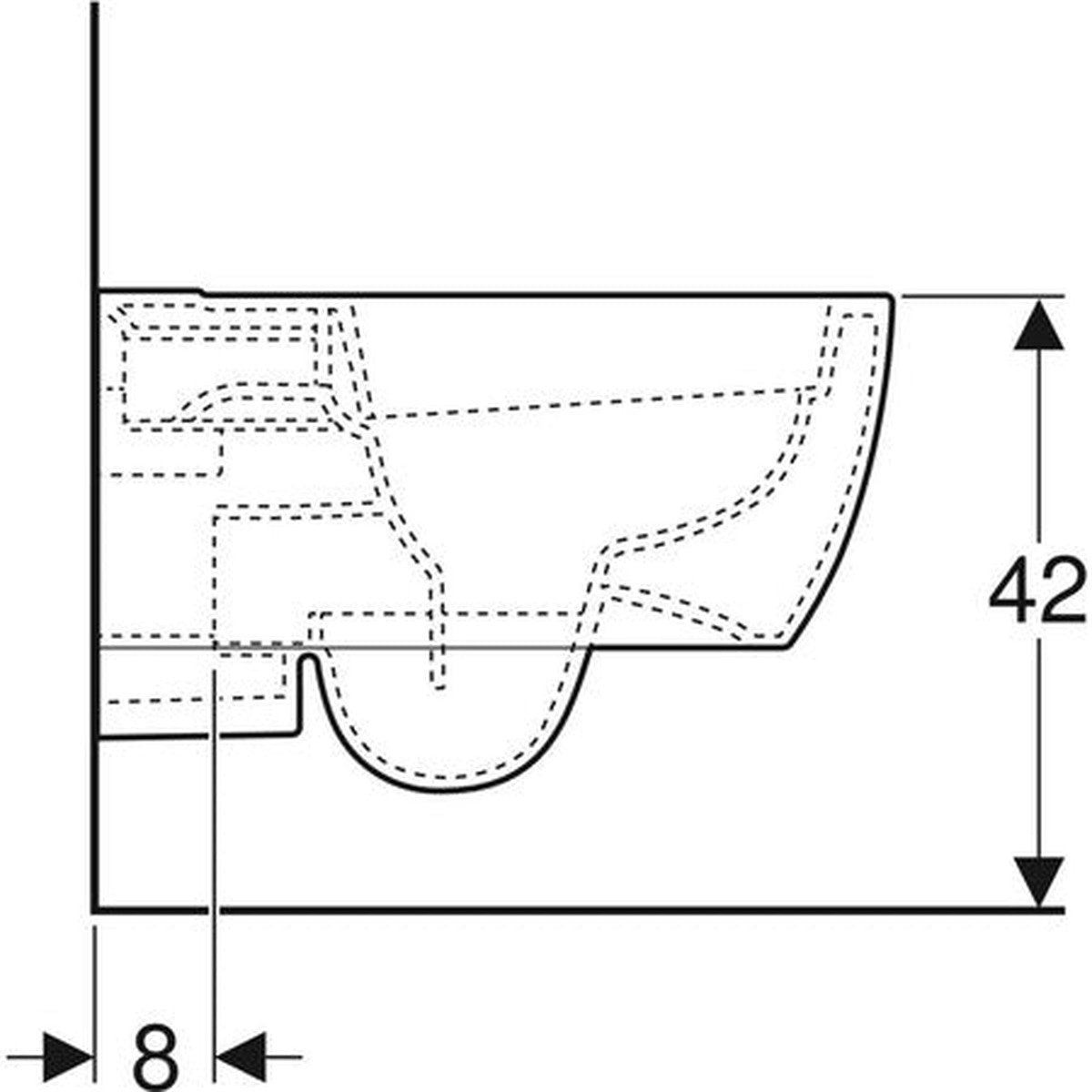 Cuvette suspendue Geberit iCon rimless - 355 x 530 x 330 mm