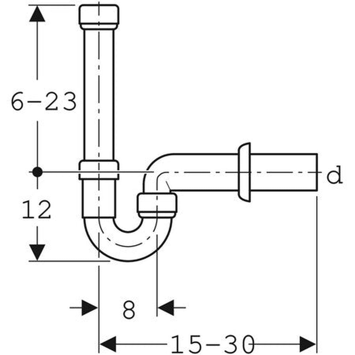 Geberit siphon for washing machine/dishwasher D40mm