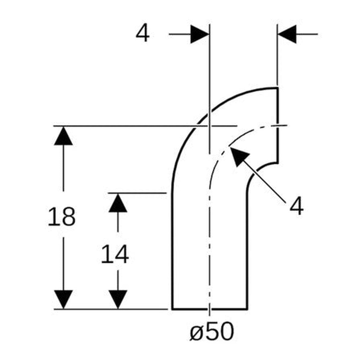 Coude PE 90° Grand Rayon Geberit 40mm