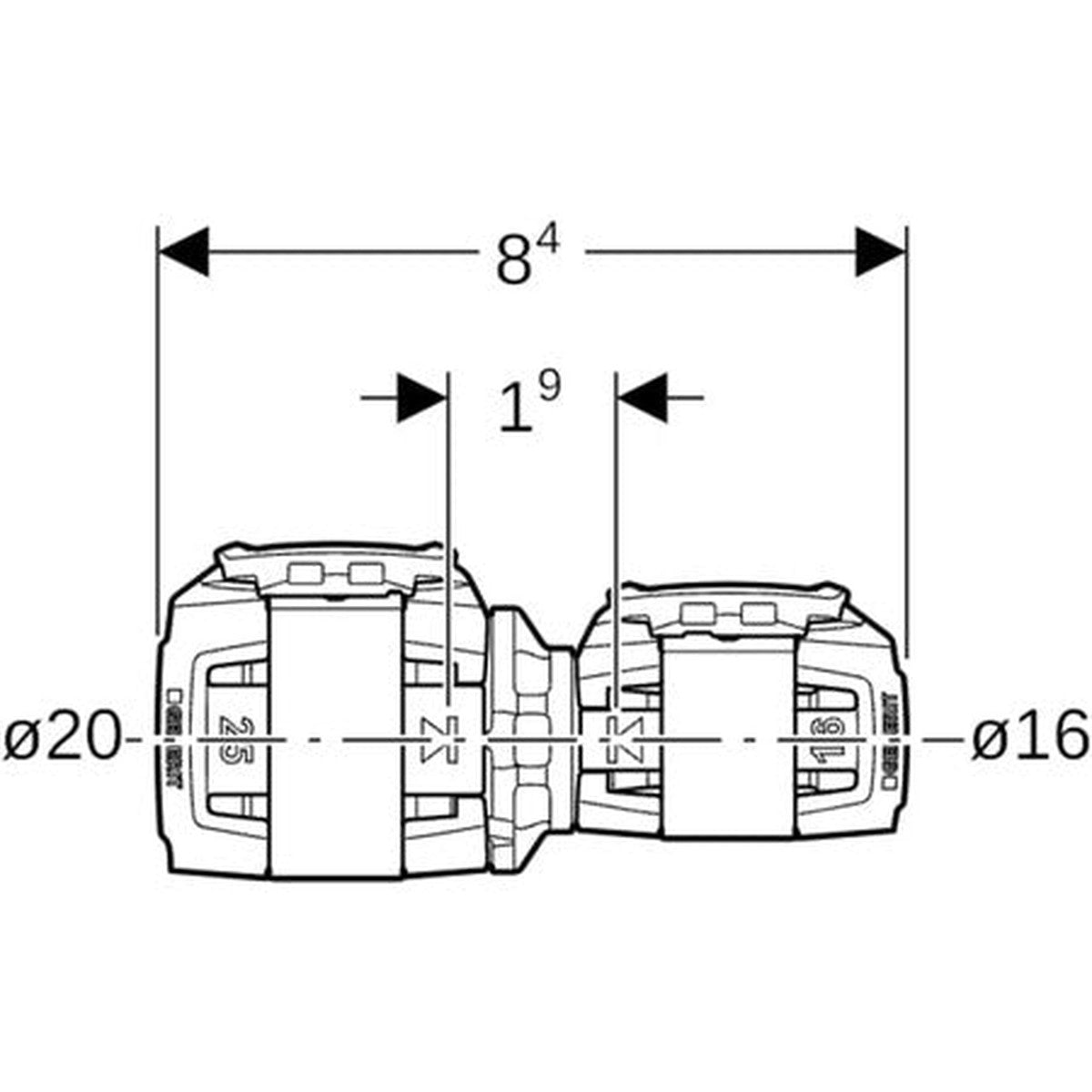Geberit FlowFit reducing sleeve 20-16