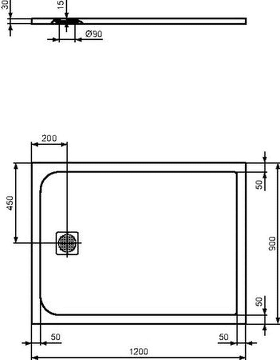 Extra-flat shower tray 120x90 cm - Ideal Standard