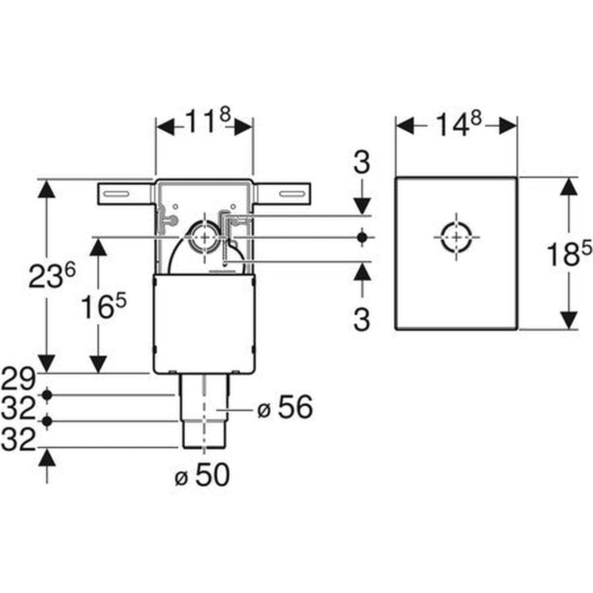 Geberit concealed trap for washbasin - 5/4" D32mm