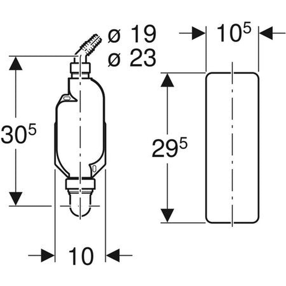 Geberit exposed trap for washing machines and dishwashers