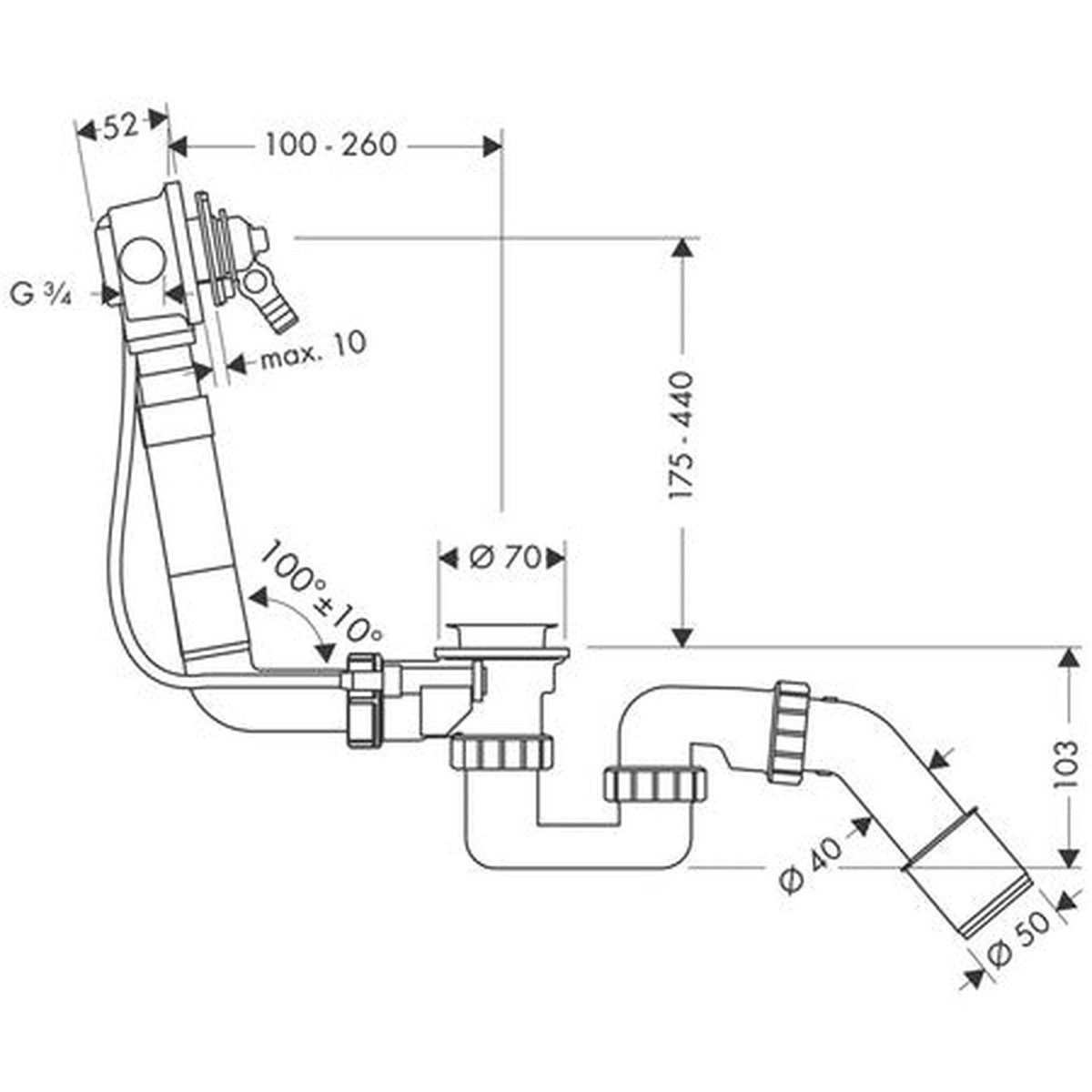 Hansgrohe Exafill E Bathtub Trim - Standard
