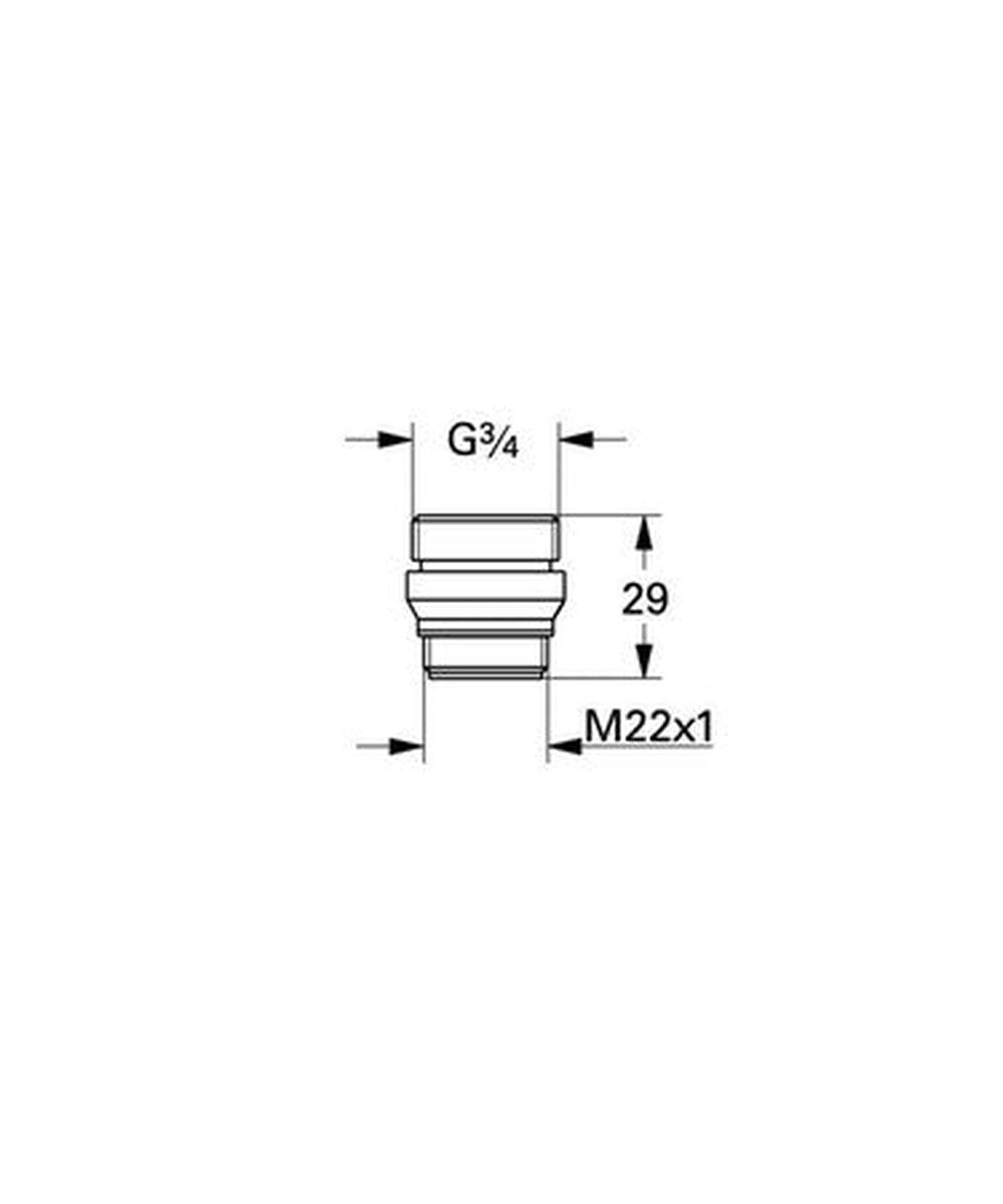 Embout lavabo Grohe chromé pour sortie de transition