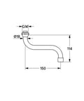 Grohe bec tube pivotant bec en S bec 150mm laiton