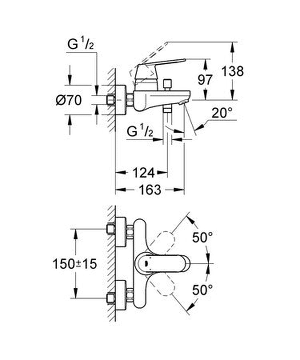 Grohe Eurosmart Cosmopolitan bath mixer