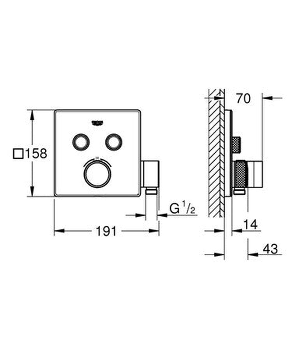Grohe Grohtherm SmartControl Concealed Thermostat