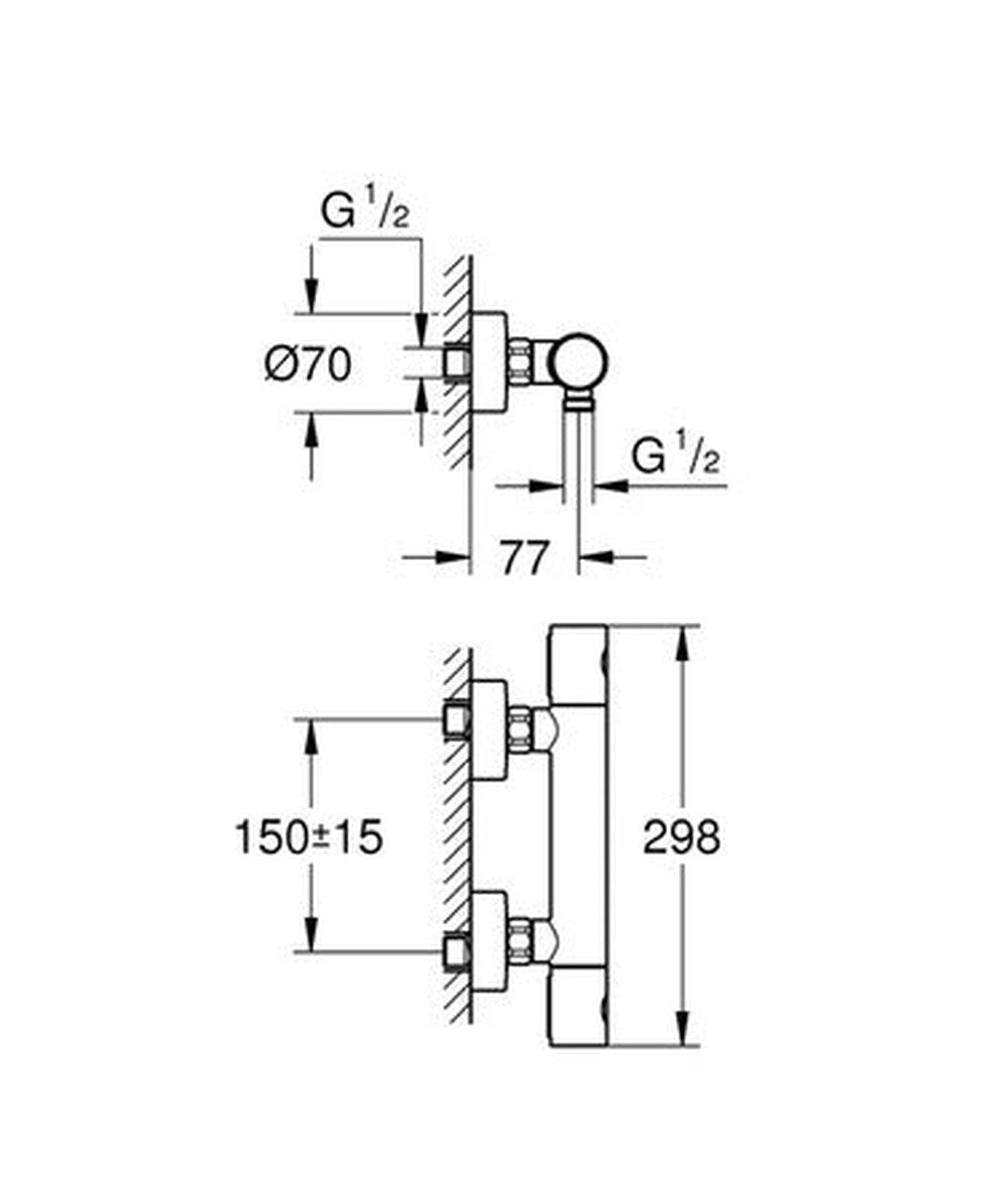 Grohe Grohtherm 1000 Cosmopolitan Shower Mixer