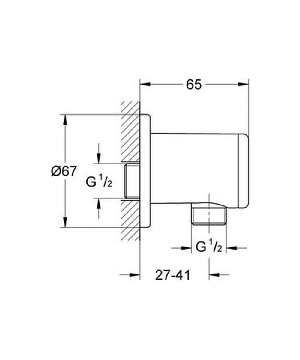 Raccord coude mural Grohe Relexa Plus