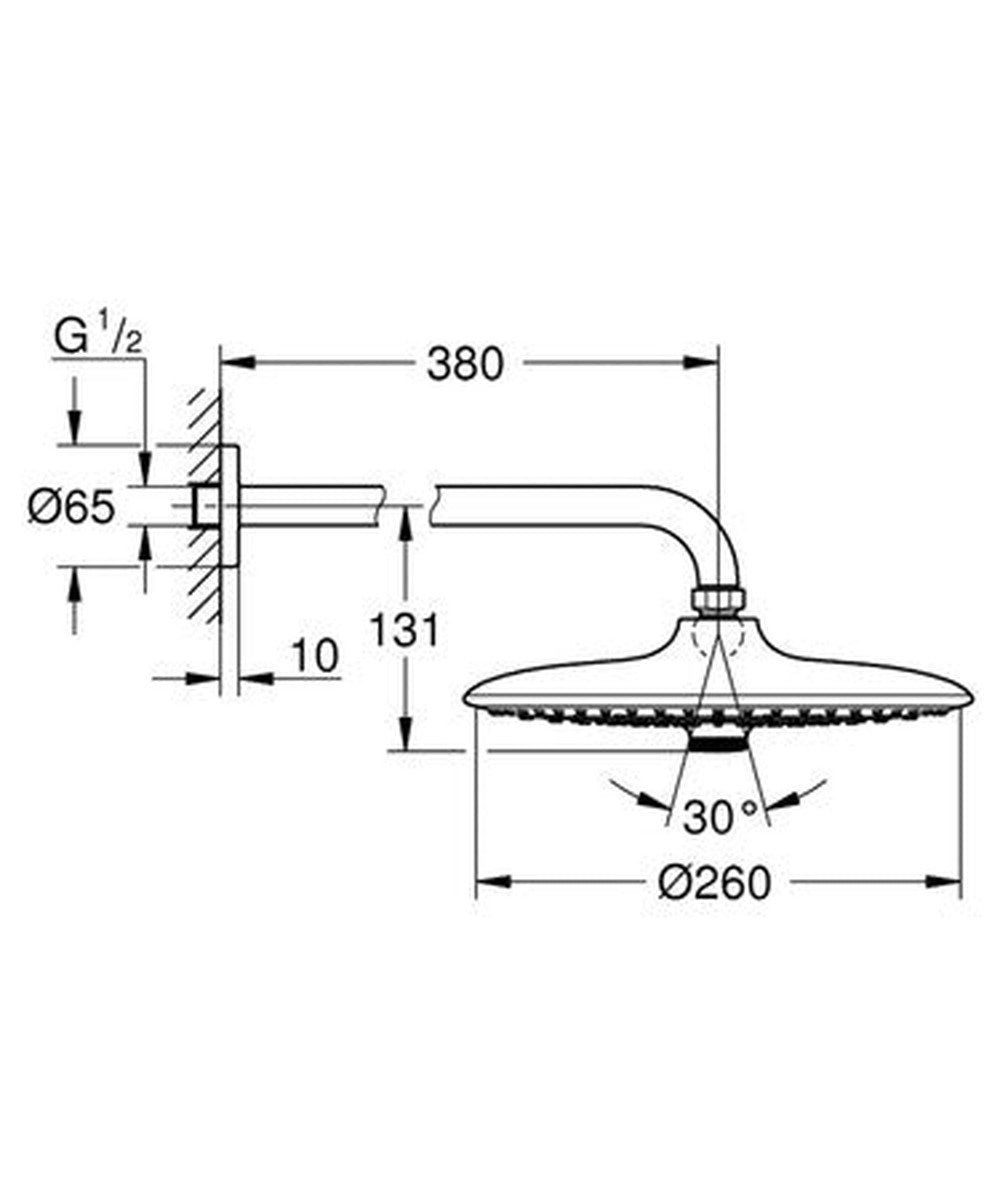 Tête de douche Grohe Euphoria 260 3 jets