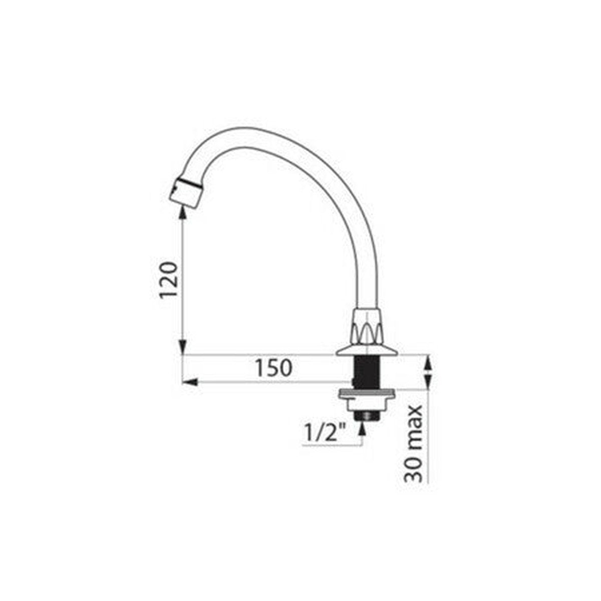 Delabie Tempostop chrome mobile spout