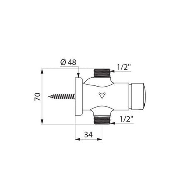 Delabie Temposoft 2 chasse urinoir 3sec droite 1/2