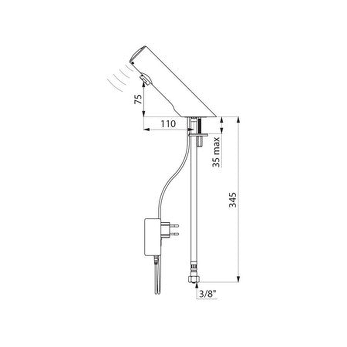 Mitigeur électronique Delabie Tempomatic 4 pour lavabo