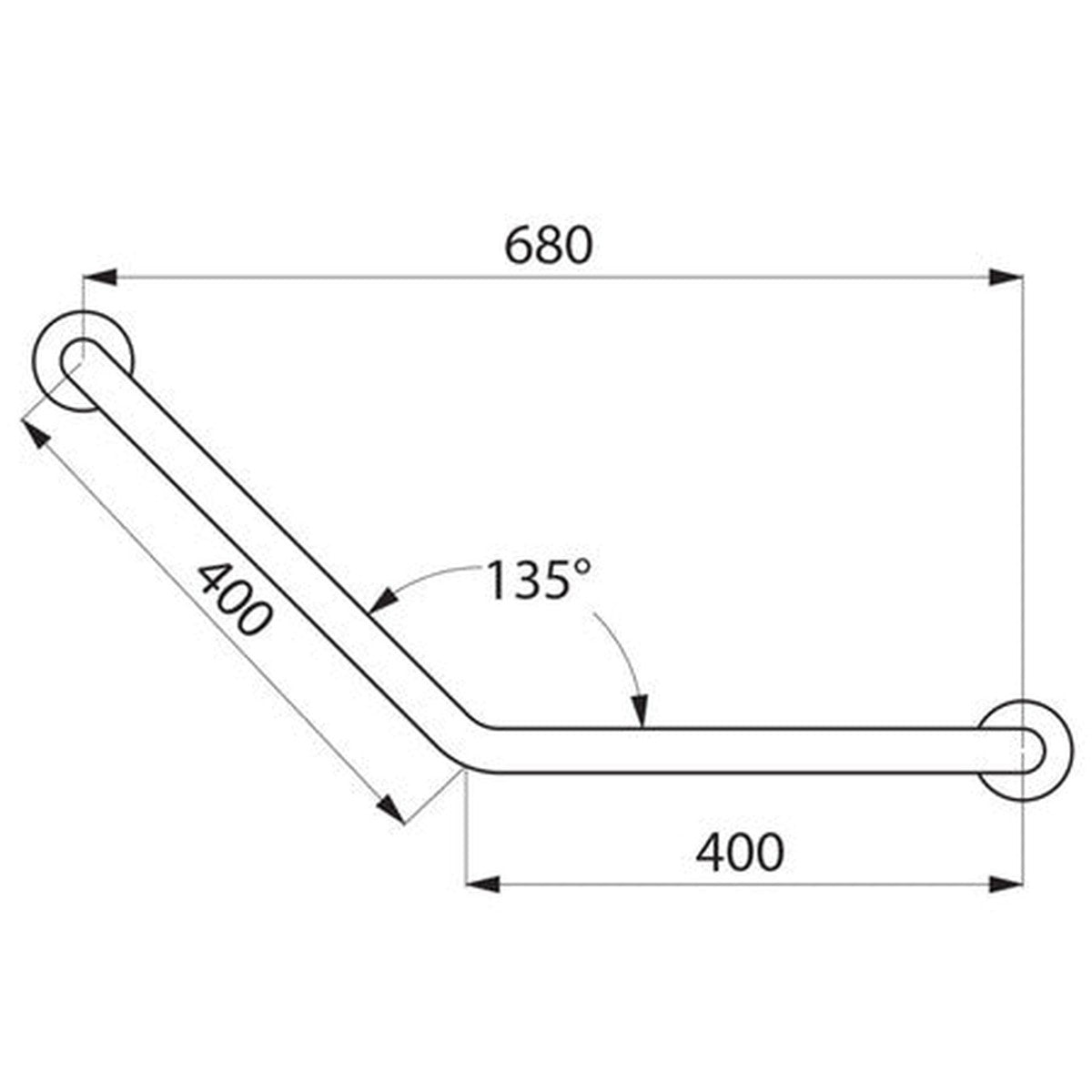 Delabie 135° Angled Grab Bar