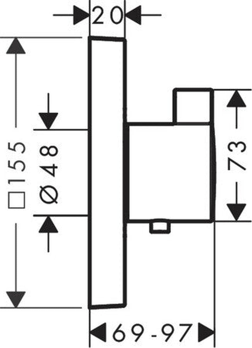 HighFlow built-in thermostatic trim set