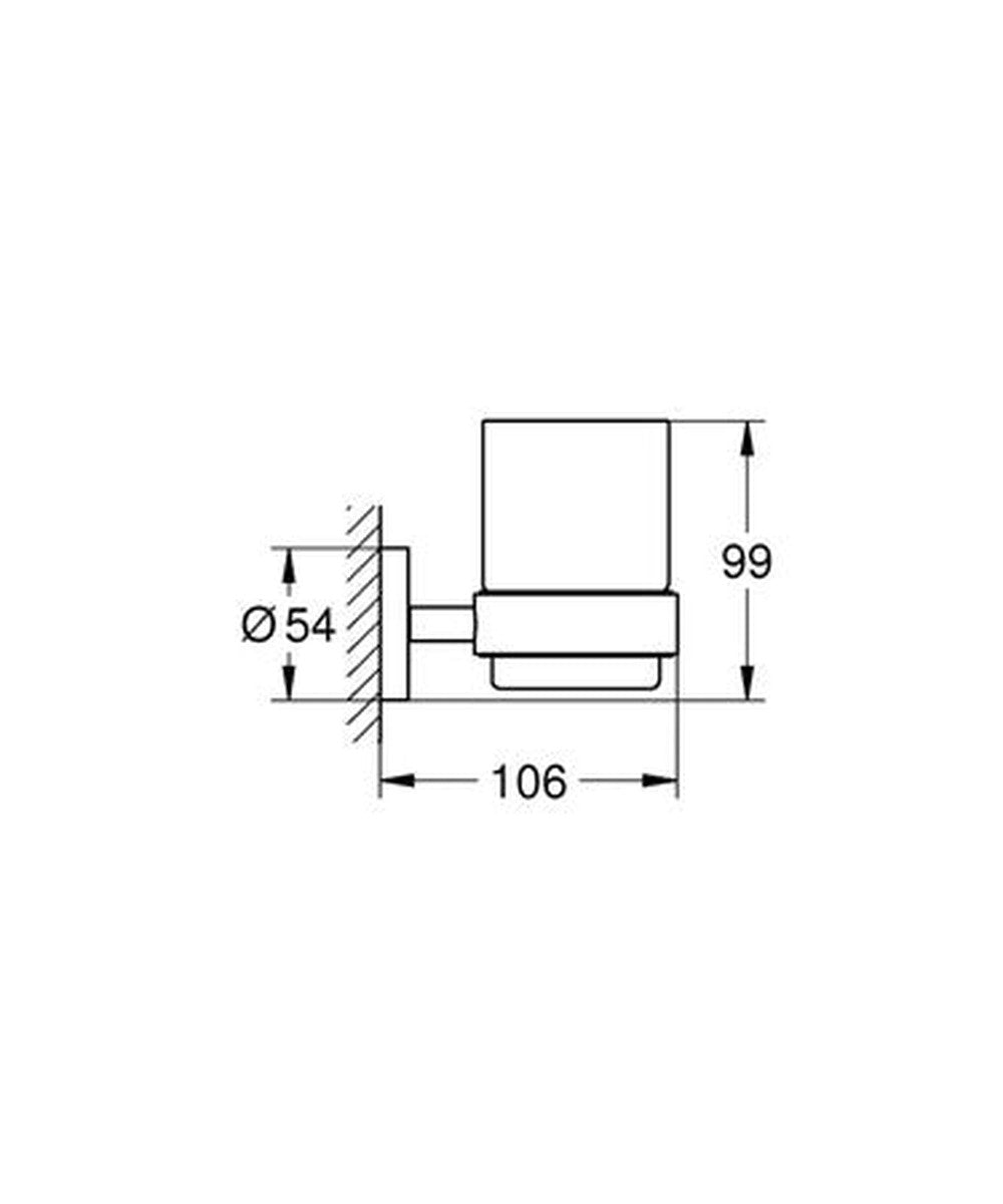 Verchroomde wandglashouder - Grohe Essentials