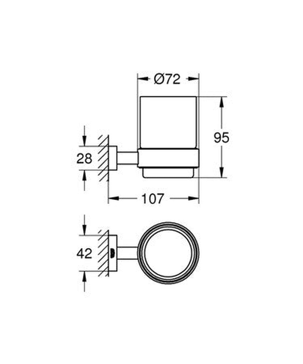 Chromen wandglasrek - Grohe Essentials Cube