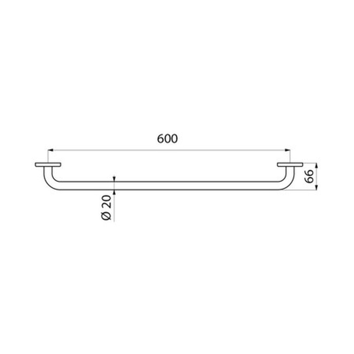 Delabie 1-Bar Wall-Mounted Towel Rail