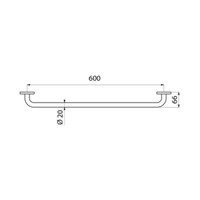 Delabie 1-Bar Wall-Mounted Towel Rail