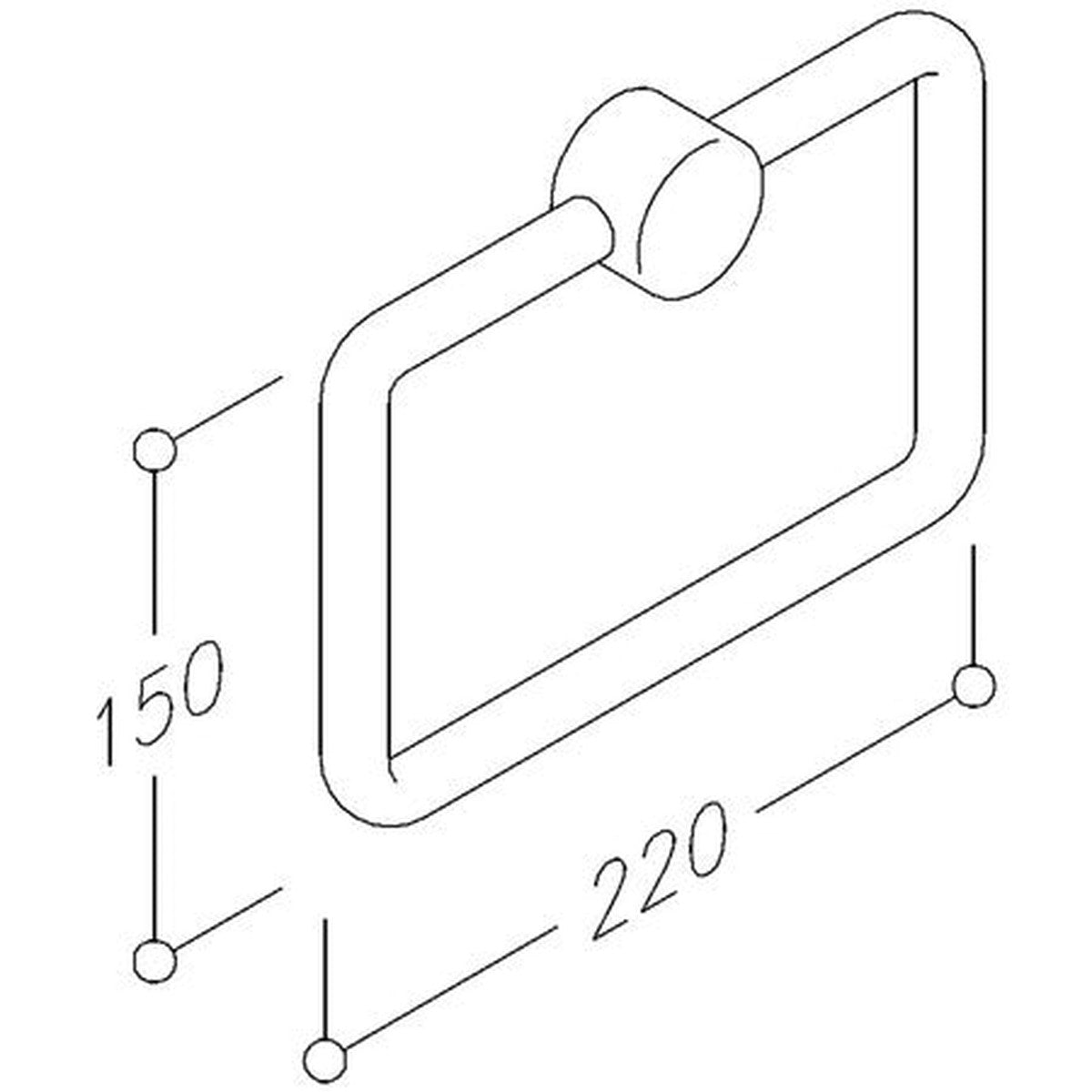 Normbau Nylon Care Towel Holder 220x150mm white nylon concealed fixings