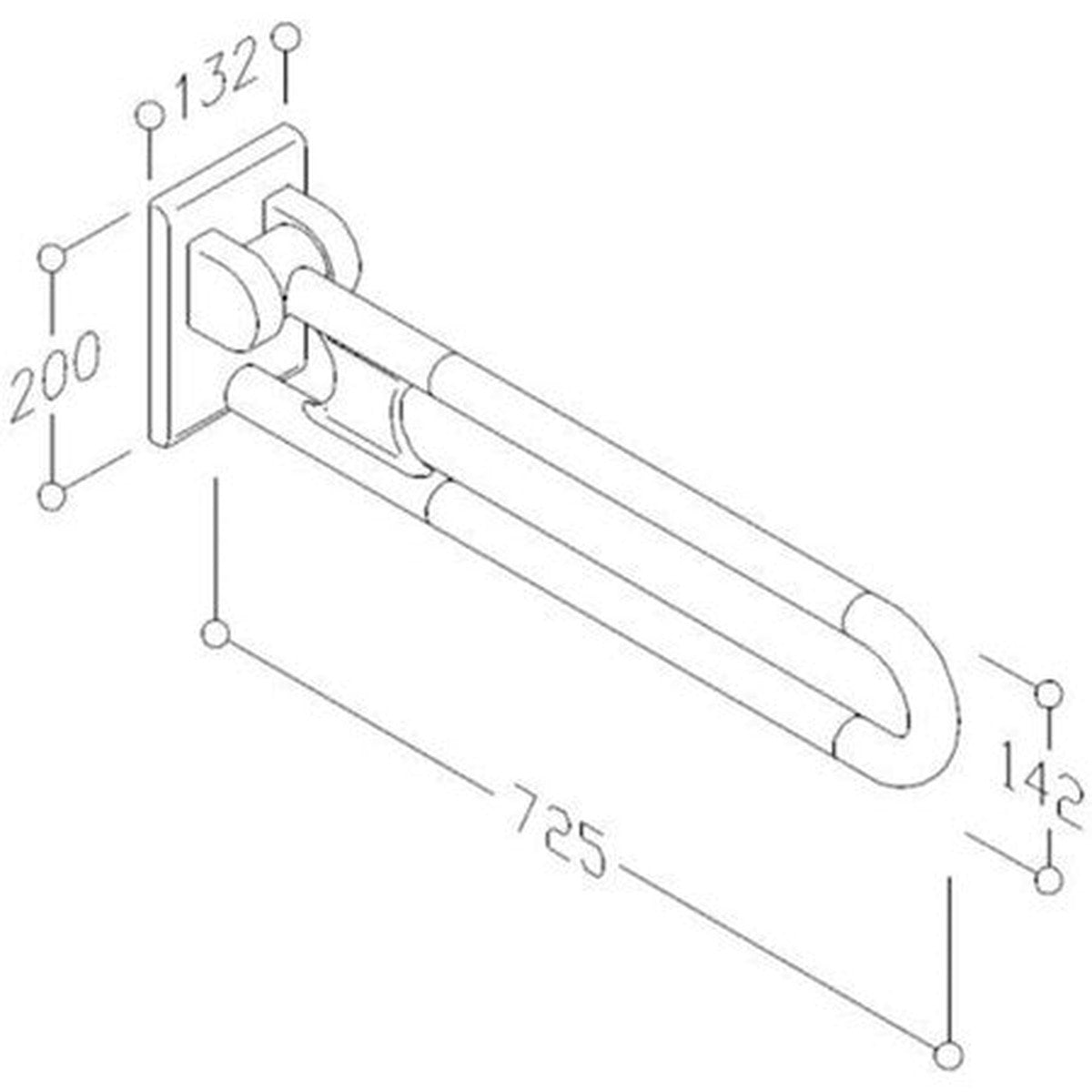 Normbau Nylon Care 300 Fold-down support rail L725mm nylon 100kg white