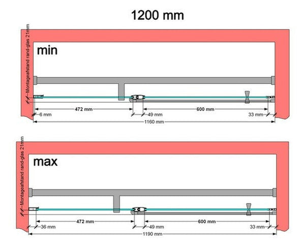 Van Marcke Pina XL porte pivotante 900x2000mm poli