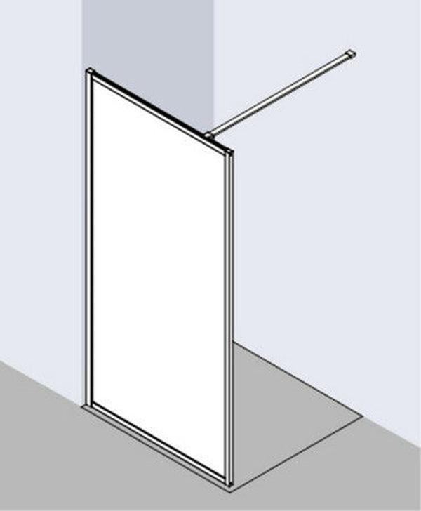 Kermi DARK EDITION XD Walk In paroi avec fixation mural 1200x2000 mm