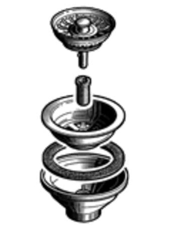 Van Marcke Pro bonde grille sans trop-plein évier 1 cuve 3 1/2"