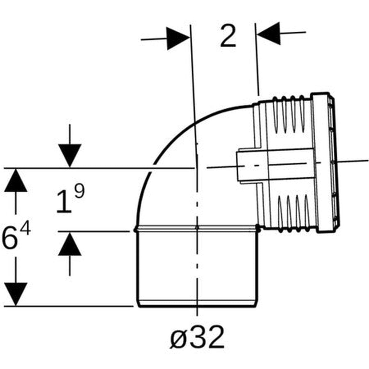 Coude 87.5° Geberit Silent-PP D32 MF