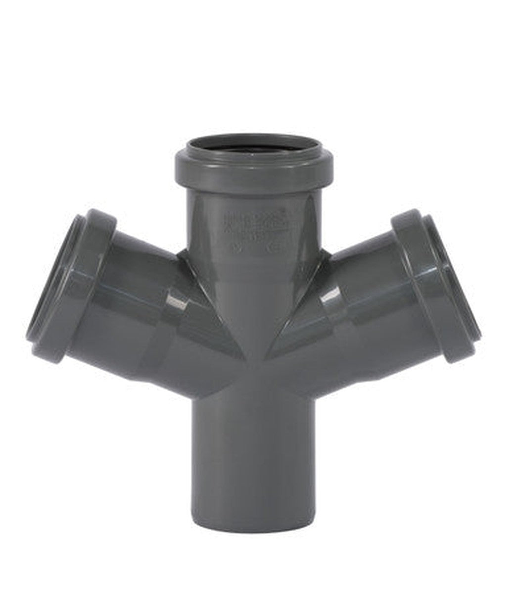 Ostendorf Kunststoffe HT-Safe DA dubbele gereduceerde T-stuk 67° PP D 110/50/50 mm grijs