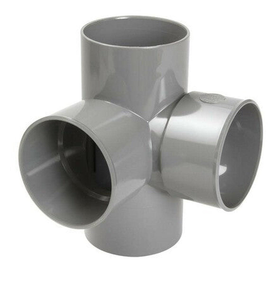 Nicoll raccord à coller PVC Té double équerre 87,3° FF D 100 gris