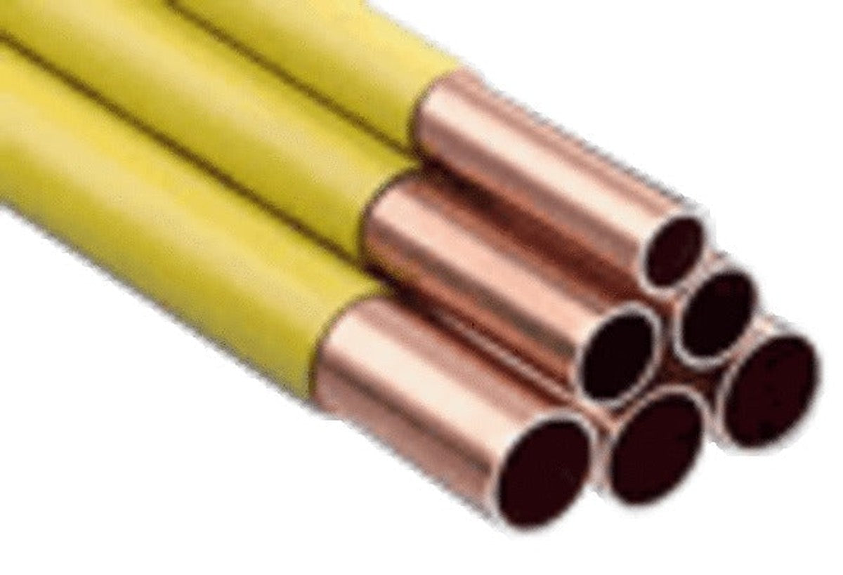 Wicu buis voor gas, hard geel gecoat koper voor gas, lengte 5 m, 13 x 15